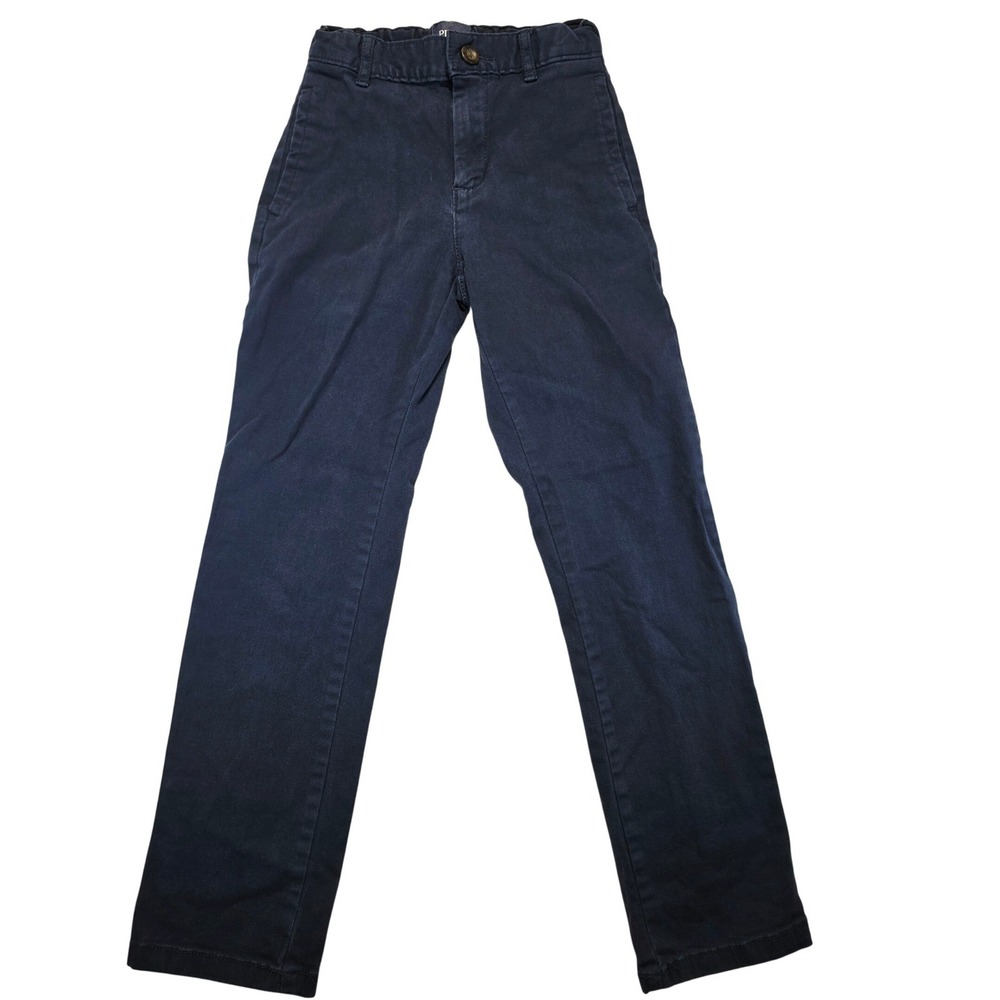 The Childrens Place Boys Navy Blue Slim Chino Pants Size 8 Slim Adjustable Waist